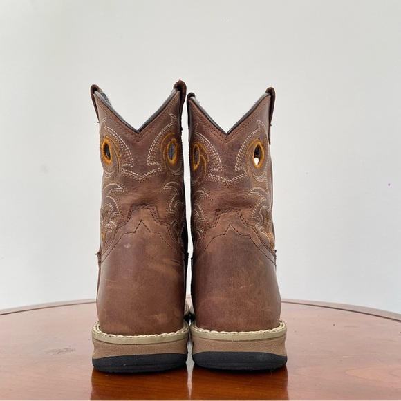 Dan Post Children's Storm's Eye Jr Brown Square Toe Cowboy Boots - Picture 4 of 8